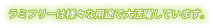 ラミフリーは様々な用途で大活躍しています。