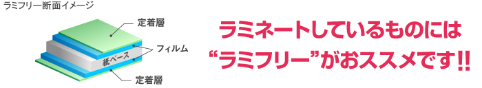 ラミネートしているものには“ラミフリー”がおススメです!!