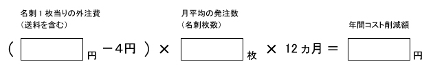 名刺内製化のコストシミュレーション